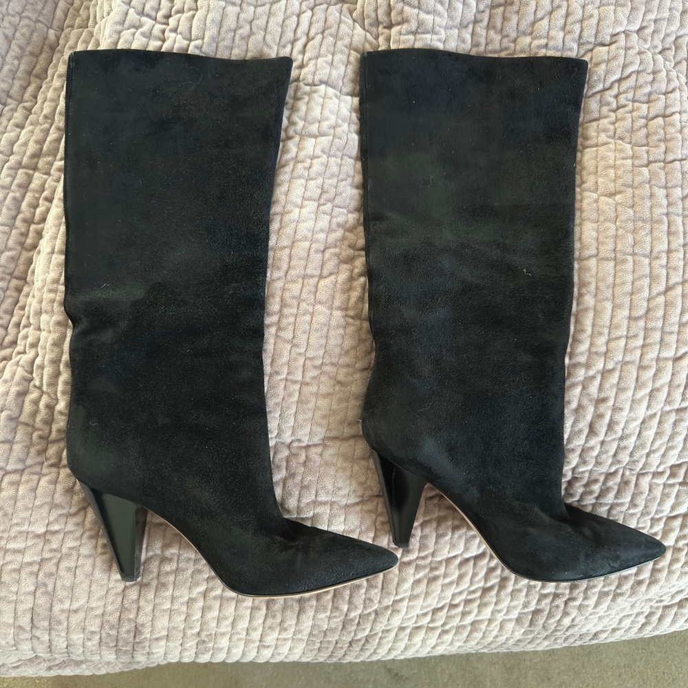 Gianvito Rossi Black Suede Cone Heel Boots. Great condition 37 (6.5)